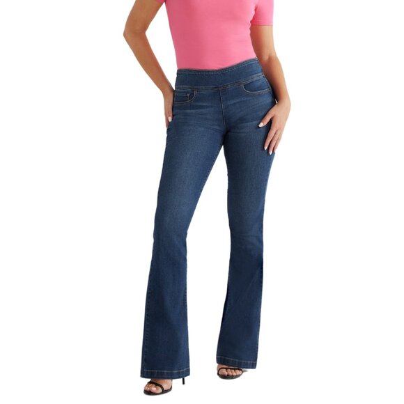 Sofia by Sofia Vergara Denim - Womens Jeans Flare Leg Stretch Pull On Super High Rise Sofia Vergara Melisa Blue